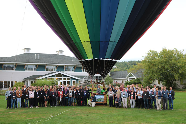 Attendees of the SSPC-19 Conference Stand Beside Hot Air Balloon